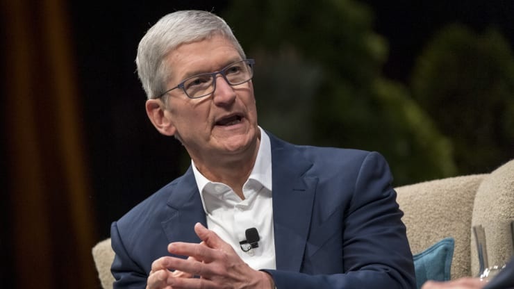 Tim Cook chief executive officer of Apple at the 2019 DreamForce conference in San Francisco California U