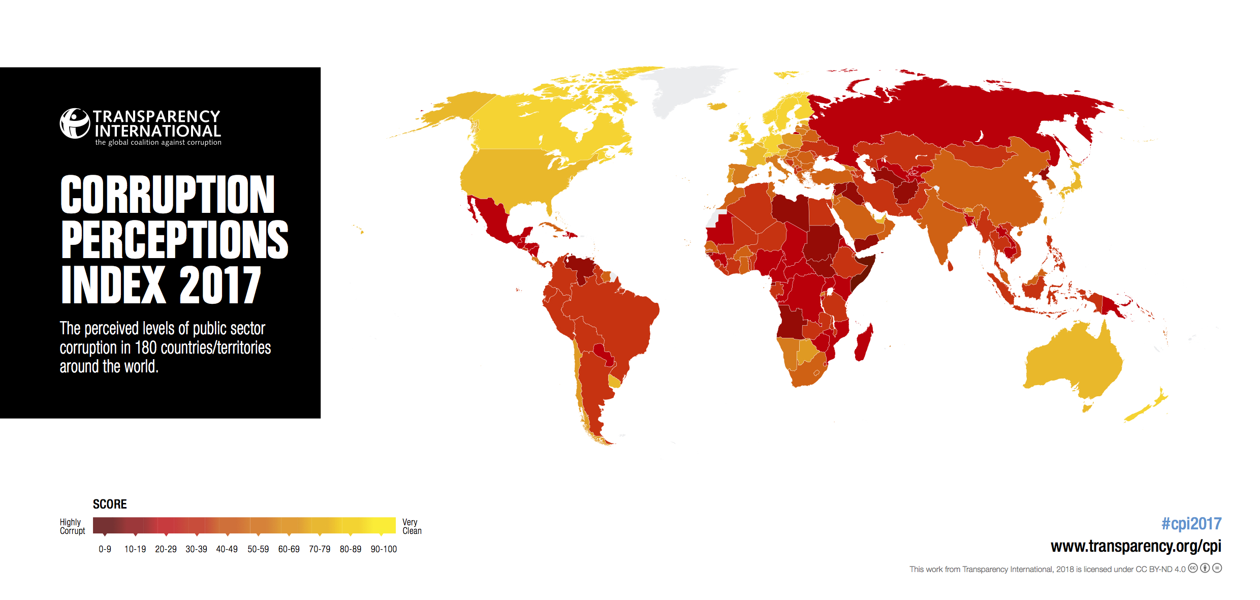 CPI 2017 global map